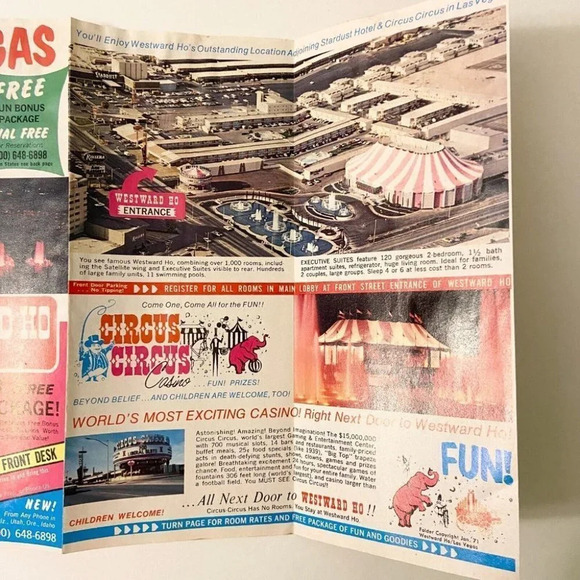 Vintage 1971 Westward Ho Motel Circus Circus Travel Brochure Las Vegas - Picture 7 of 12